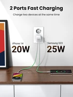 Įkroviklis Ugreen CD294 45W GaN 2xUSB-C baltas