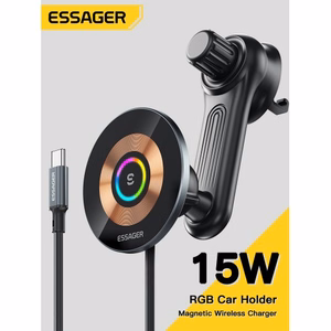 Automobilinis laikiklis Essager Arpege Juodas (belaidis įkrovimas 15W) (magnetinis / oro grotele)