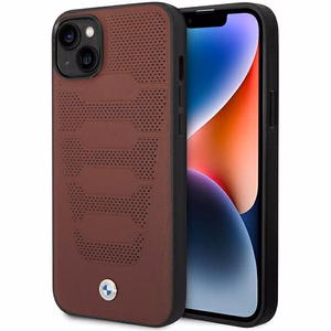 Dėklas telefonui BMW BMHCP14S22RPSR iPhone 14 6.1" bordo/bordo odos sėdynių raštas