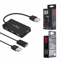 Maxlife Namų biuro USB 2.0 šakotuvas USB - 4x USB 0,15 m juodas + kabelis 1,5 m