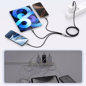 Кабель Tech-Protect UltraBoost DNA 3in1 USB-C Micro-USB Lightning 120 см - серый