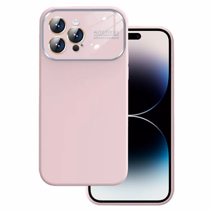 Minkštas silikoninis dėklas objektyvui Iphone 13 Pro Max šviesiai rožinė