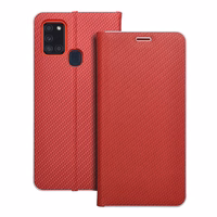 Dėklas telefonui LUNA Book Carbon skirtas SAMSUNG A21s - raudonas