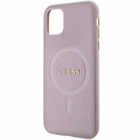 Guess GUHMN61PSAHMCP dėklas telefonui iPhone 11 / Xr - rožinis Saffiano Magnetinis