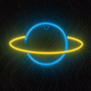 Neon LED Light SATURN geltonas mėlynas Bat + USB FLNE11 Forever Light