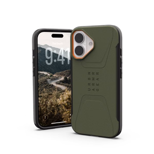 UAG Civilian MagSafe dėklas iPhone 17 - olive and oranžinis