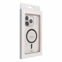 Drop Glue Spalvingas Žiedas Magnetinis Dėklas suderinamas su MagSafe IPHONE 12 / 12 PRO tamsiai žalias