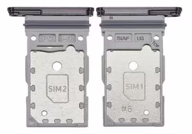 SIM kortelės laikiklis Samsung S911/S916 S23/S23 Plus Dual Black originalus (service pack)