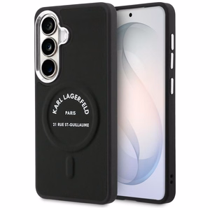 Karl Lagerfeld dėklas Embossed Ring RSG Logo MagSafe Samsung Galaxy S26 juodas