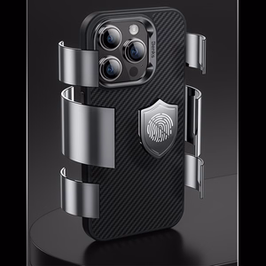 Benks Magnetinis Hybrid Armor Pro Kevlar dėklas telefonui iPhone 15 Plus su metaliniu rėmu 600D (m) - juodas