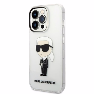 Karl Lagerfeld Ikonik Karl dėklas telefonui iPhone 14 Pro - permatomas