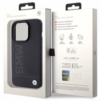 BMW Odinis Hot Stamp dėklas telefonui iPhone 15 Pro Max - juodas