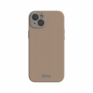 Moshi Napa MagSafe aukštos kokybės veganiškos odos dėklas, skirtas iPhone 15 Plus, „Woodsmoke Brown“ spalvos