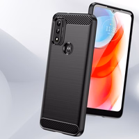 Carbon dėklas lankstus dangtelis Motorola Moto G Play 2022 juodas