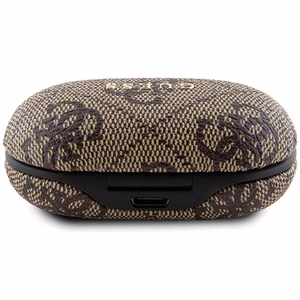 TWS Guess 4G Metal Bluetooth ausinės su ENC įkrovimo stotimi - rudios