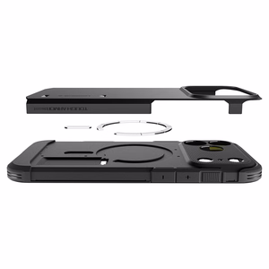 Spigen Tough Armor MagSafe dėklas, skirtas iPhone 18 Pro / 17 Pro – spalva: juoda