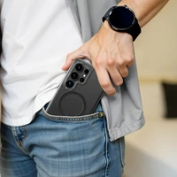 AmazingThing Minimal Mag dėklas su magnetiniu žiedu Samsung Galaxy S25+ - skaidrus