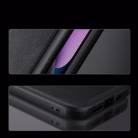 Nillkin CamShield Leather S dėklas iPhone 14 dėklas su kameros dangteliu juodas