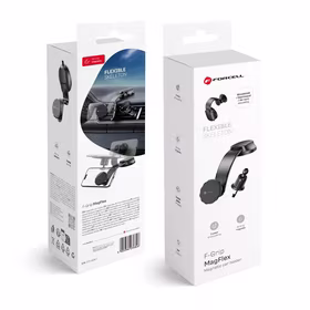 FORCELL F-GRIP MagFlex magnetinis automobilio laikiklis priekinio stiklo / prietaisų skydelio / oro angai juodas