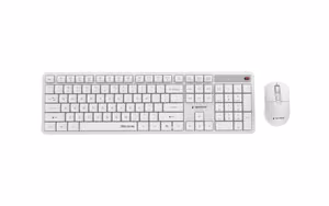 Gembird KBS-WMS-01-W Silent Key Pro Business Wireless Desktop Set, White, US Layout