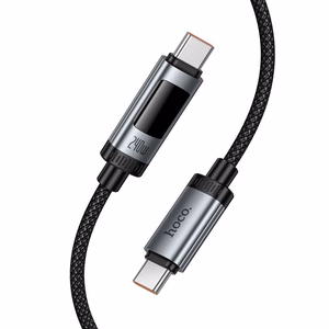 Kabelis USB A į USB C Hoco PD 6A 240W 1,2 m U148 su skaitmenine indikacija - juodas
