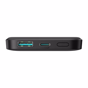 Mini magnetinė išorinė baterija Joyroom JR-W020 5000mAh USB-A USB-C 20W (juoda) + USB-C / USB-C laidas