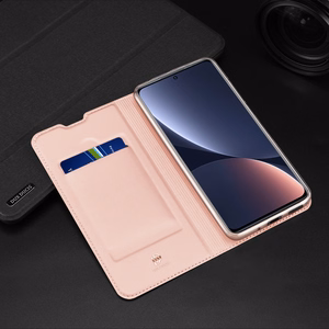 Dux Ducis Skin Pro dėklas telefonui dėklas su atvartu Xiaomi 12 Pro rožinė
