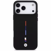 BMW M Silicon Tricolor Line MagSafe deklas iPhone 17 Pro Max - juodas