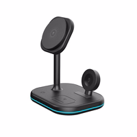 Tech-Protect QI15W-A27 3-in-1 indukcinis įkroviklis su MagSafe stovu išmaniajam telefonui / Apple Watch / AirPods - juodas