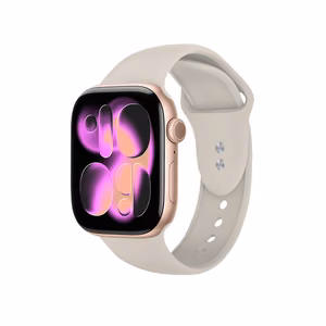 Skystojo silikono dirželis Crong Liquid, skirtas Apple Watch 38/40/41/42 mm, akmens smėlio spalvos