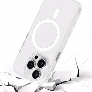 Liavec Blizgus Magnetinis Skaidrus dėklas telefonui Iphone 14 Pro balta