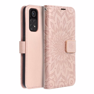 MEZZO knyginis dėklas telefonui XIAOMI Redmi Note 11 / 11S mandala rožinis auksas