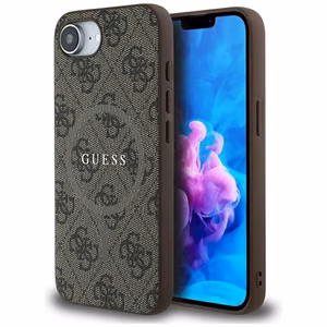 Чехол Guess 4G Ring Classic Logo MagSafe для iPhone 16e - коричневый