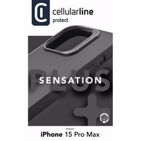 Cellularline Sensation Plus - iPhone 15 Pro Max dėklas with MICROBAN Coating (juodas)