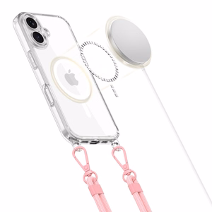 Dėklas TECH-PROTECT FLEXAIR CHAIN MAGSAFE IPHONE 16 pilkas & rožinis