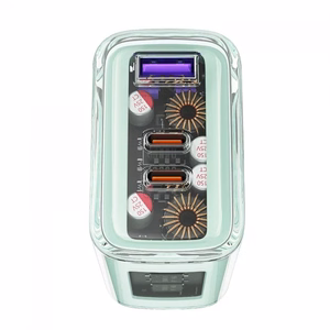Įkroviklis Acefast GaN pilkas 65W (2xPD / 1xQC3.0)