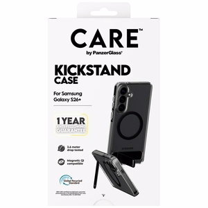 CARE by PanzerGlass juodas Kickstand & QI dėklas Samsung Galaxy S26+ - skaidrus