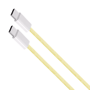 Krüger&Matz Basic USB-C–USB-C laidas, 60 W, 1,5 m, geltonas