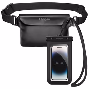 Spigen Aqua Shield A621 водонепроницаемая поясная сумка + плавающий чехол - чёрный