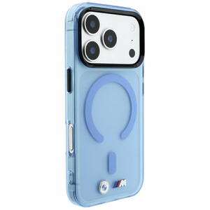 BMW M IML Frosted Metal Logo & Trims MagSafe dėklas, skirtas iPhone 17 Pro Max / 18 Pro Max – mėlynas