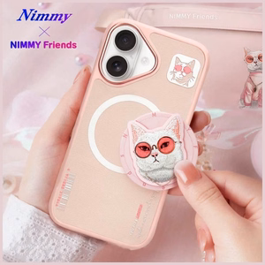 Nimmy Glasses Cool Cat MagSafe dėklas iPhone 16 - rožinis