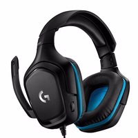 Logitech G 981-000770 Ausinės be mikrofono ir ausinės su mikrofonu Laisvų rankų įranga Vielinis Su lankeliu Žaidimams Juoda, Mėlyna