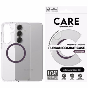 CARE by PanzerGlass Flagship Urban Combat Purple QI dėklas Samsung Galaxy S25+ - skaidrus