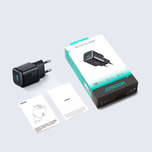 Joyroom JR-TG7 33W USB-A + USB-C sieninis įkroviklis su 60W USB-C į USB-C 1m laidu juodas