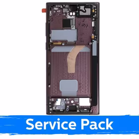 Vidurinis rėmas Samsung S908 S22 Ultra / Burgundy / (Service Pack)