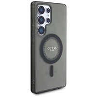 Guess Krištolai Spausdintas Klasikinis Logotipas Magnetinis Samsung Galaxy S25 Ultra dėklas juoda
