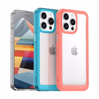 iPhone 15 Pro Max Outer Space sustiprintas dėklas su lanksčiu rėmeliu - mėlynas