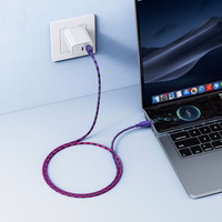 Kabelis USB A į USB C Hoco 3A 1 m X116 gradientinė violetinė