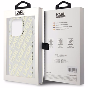 Karl Lagerfeld IML Fullover Logo dėklas telefonui iPhone 15 Pro - auksinis