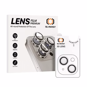 Apsauginis stiklas kameros lęšiams Tel Protect 3D Lens ant kameros Iphone 14/14 Plus/16e skaidrus (2 vnt.)